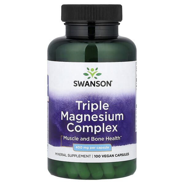Swanson, Triple Magnesium Complex, 400 mg, 100 Vegan Capsules