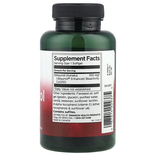 Alternative view of Swanson, Ubiquinol, 100 mg, 120 Softgels