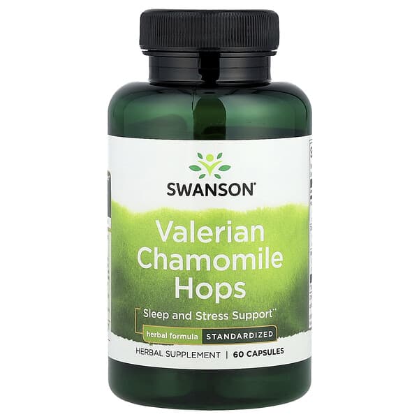 Swanson, Valerian Chamomile Hops, 60 Capsules 4 Swanson, Valerian Chamomile Hops, 60 Capsules