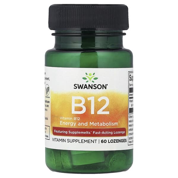 Swanson, Vitamin B12, 60 Lozenges (5,000 mcg per Lozenge) 2 Swanson, Vitamin B12, 60 Lozenges (5,000 mcg per Lozenge)
