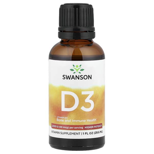 Swanson, Vitamin D3, Higher Potency, 1 fl oz (29.6 ml)