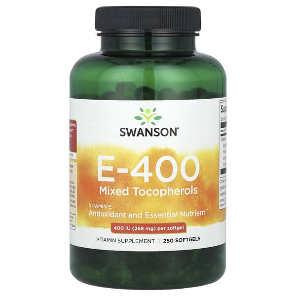 Swanson, Vitamin E-400, Mixed Tocopherols, 400 IU (268 mg), 250 Softgels