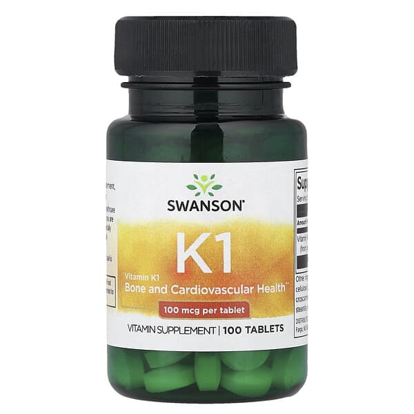 Swanson, Vitamin K1, 100 mcg, 100 Tablets