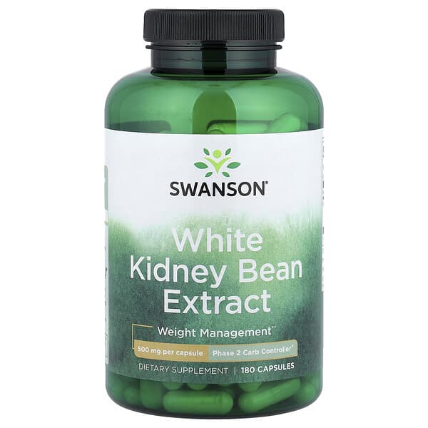 Swanson, White Kidney Bean Extract, 180 Capsules (500 mg per Capsule)