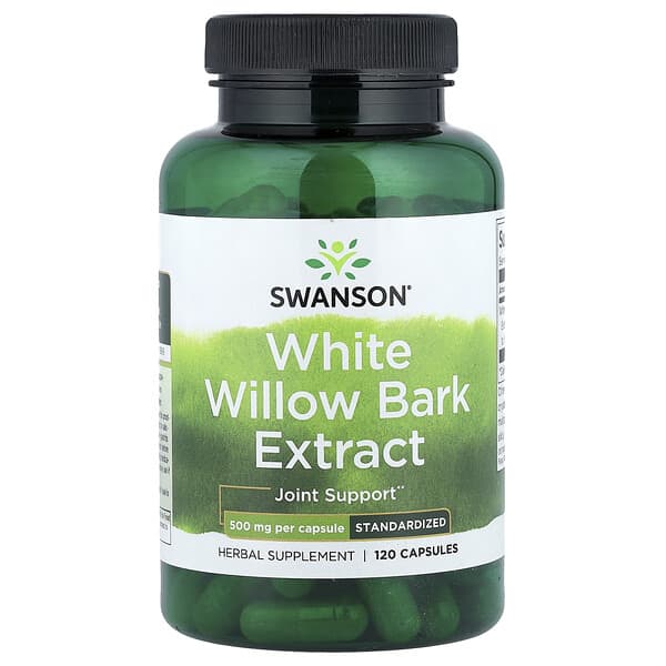 Swanson, White Willow Bark Extract, Standardized, 500 mg, 120 Capsules