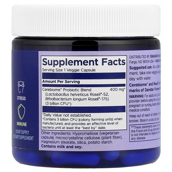 Alternative view of Swanson WIO, Happy Mind, Happy Gut™, 30 Veggie Capsules