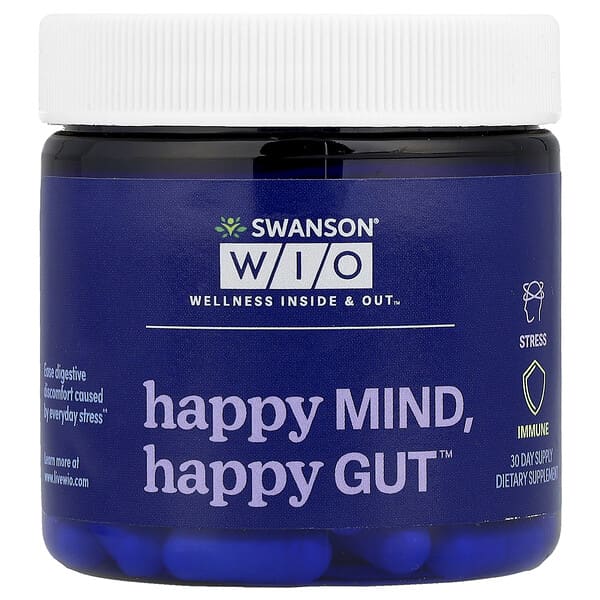Swanson WIO, Happy Mind, Happy Gut™, 30 Veggie Capsules