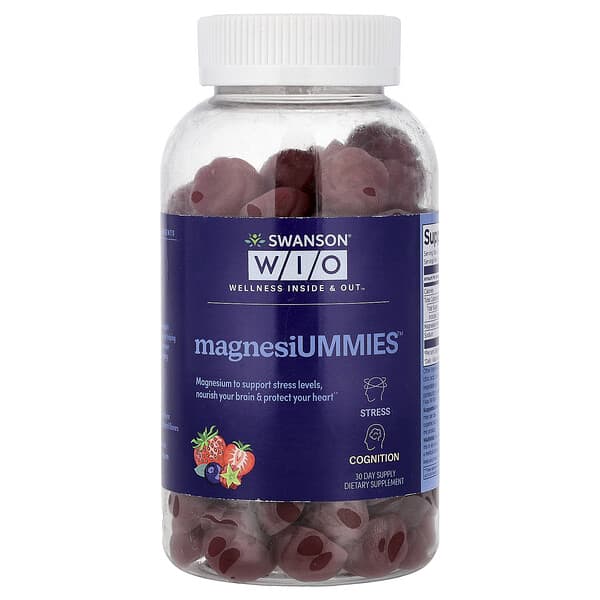 Swanson WIO, Magnesiummies™, Mixed Berry, 60 Gummies (100 mg per Gummy)