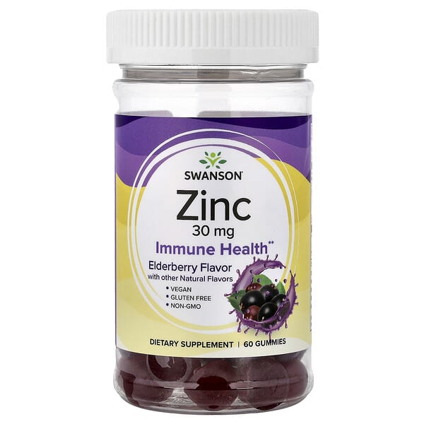 Swanson, Zinc Gummies, Elderberry , 60 Gummies (15 mg per Gummy) 1 Swanson, Zinc Gummies, Elderberry , 60 Gummies (15 mg per Gummy)