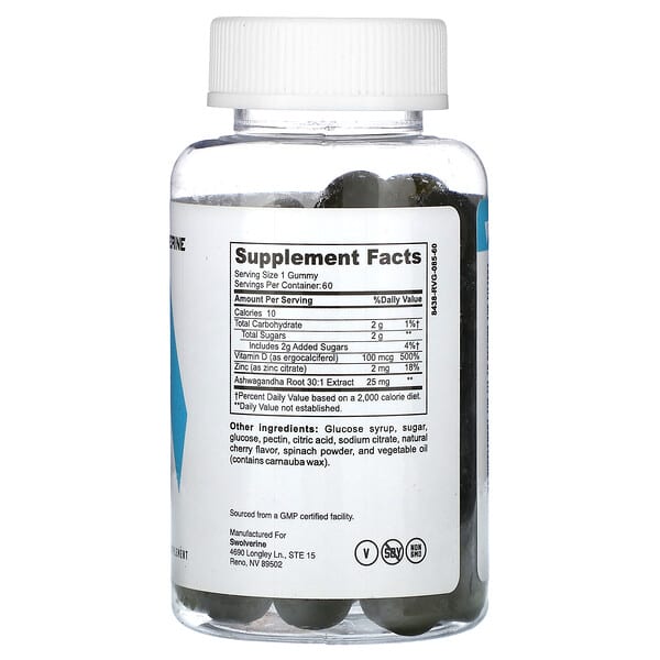 Alternative view of Swolverine, Ashwagandha, 60 Gummies
