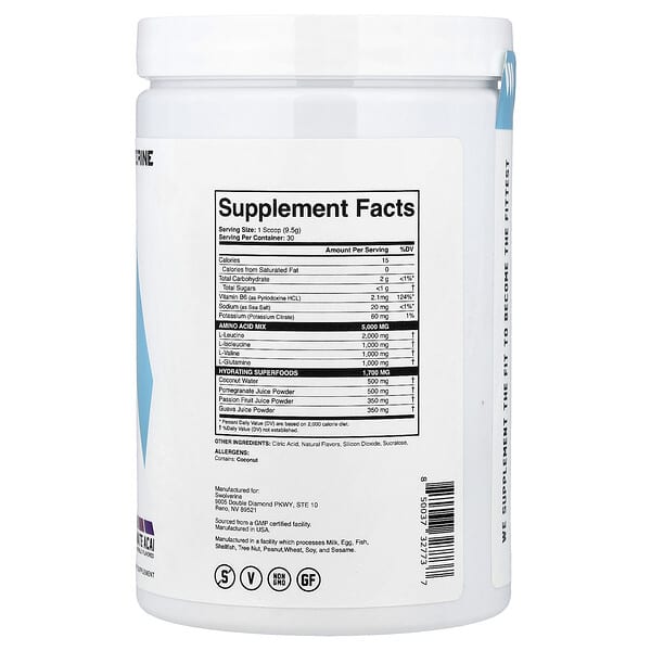 Alternative view of Swolverine, BCAA 2:1:1, Pomegranate Acai, 10.05 oz (285 g)
