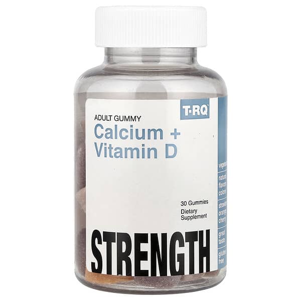 T-RQ, Adult Gummy, Calcium + Vitamin D, Strawberry, Orange, Cherry, 30 Gummies