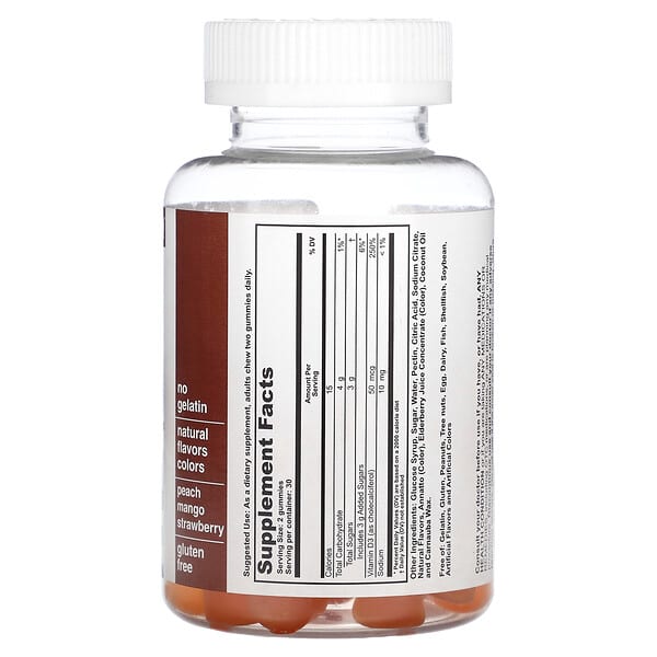 Alternative view of T-RQ, Adult Gummy, Vitamin D3, Peach, Mango, Strawberry,  60 Gummies
