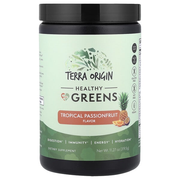 Terra Origin, Healthy Greens, Tropical Passionfruit, 11.27 oz (319.5 g)