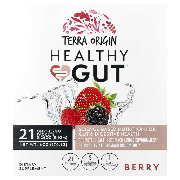 Terra Origin, Healthy Gut™, Berry , 21 On The Go Packets, 0.26 oz (8.1 g) Each