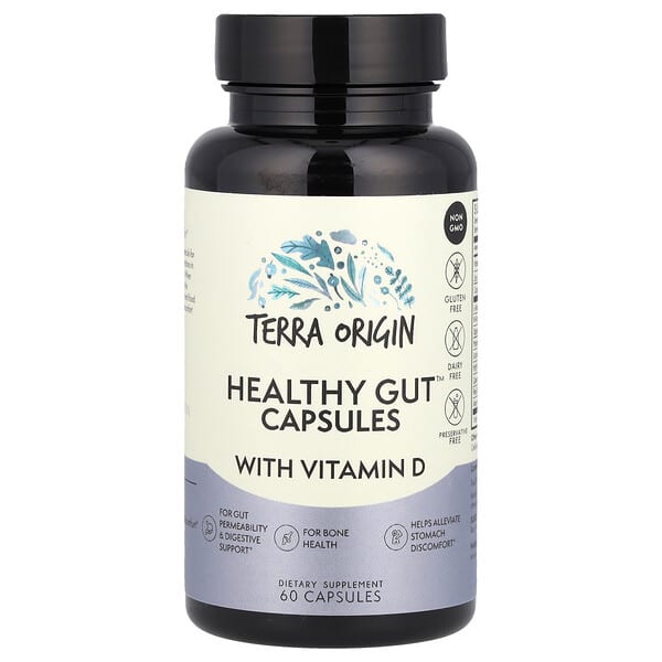 Terra Origin, Healthy Gut™ Capsules with Vitamin D, 60 Capsules