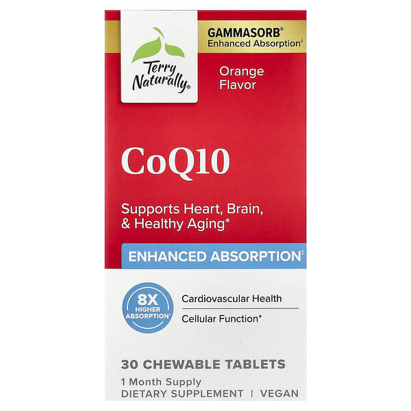 Terry Naturally, CoQ10, Orange, 30 Chewable Tablets (100 mg per Tablet)