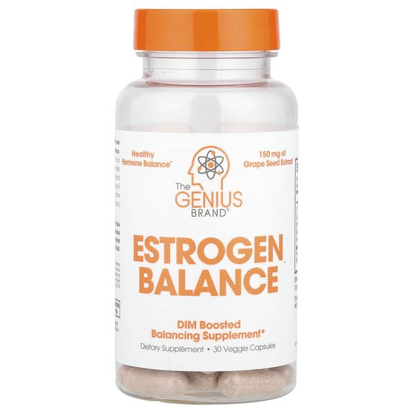 The Genius Brand, Estrogen Balance, 30 Veggie Capsules