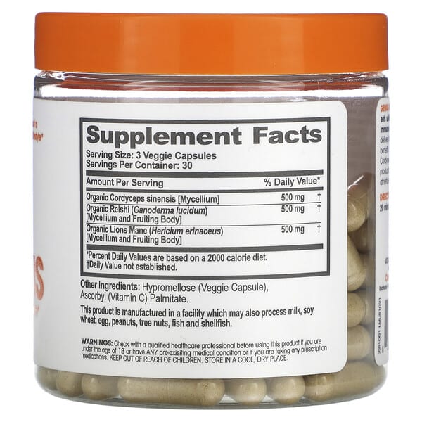 Alternative view of The Genius Brand, Genius Mushrooms, 90 Veggie Capsules