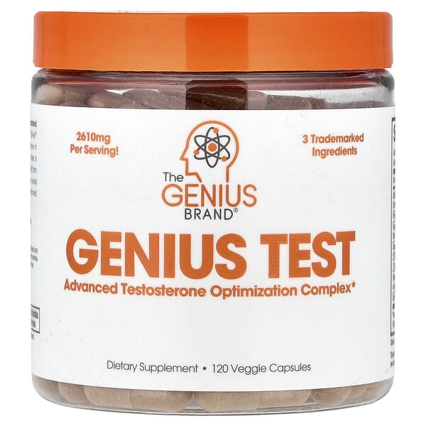 The Genius Brand, Genius Test, Advanced Testosterone Optimization Complex, 120 Veggie Capsules