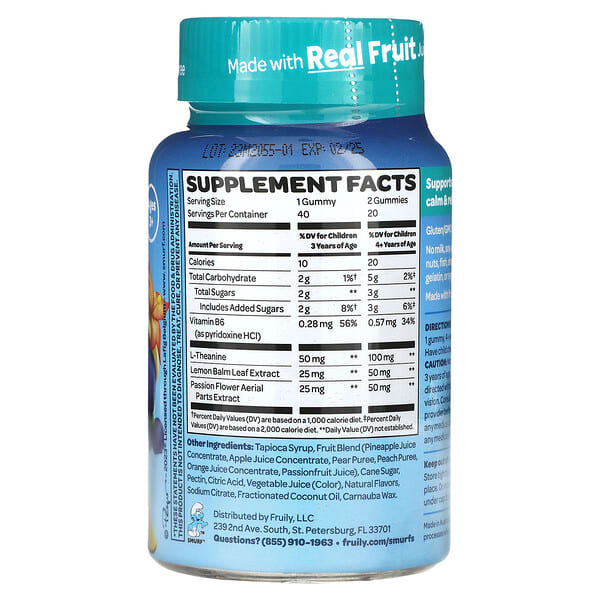 Alternative view of The Smurfs, Kids Gummy, Calm & Relaxed, Ages 3+, , Smurf Berry, 40 Gummies