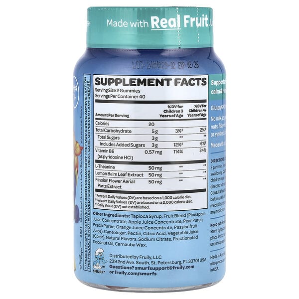 Alternative view of The Smurfs, Kids Gummy, Calm & Relaxed, Ages 3+, Smurf Berry, 80 Gummies