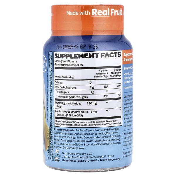 Alternative view of The Smurfs, Kids Gummy, Digestive Probiotic, Ages 3+, Smurf Berry, 40 Gummies