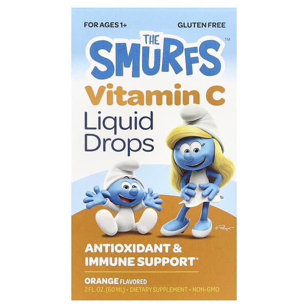 The Smurfs, Vitamin C Liquid Drops, Ages 1+, Orange, 2 fl oz (60 ml)
