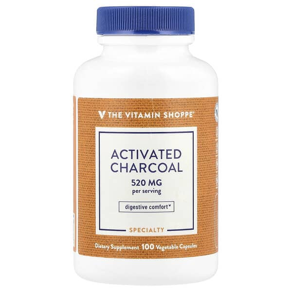 The Vitamin Shoppe, Activated Charcoal, 100 Vegetable Capsules (260 mg per Capsule)