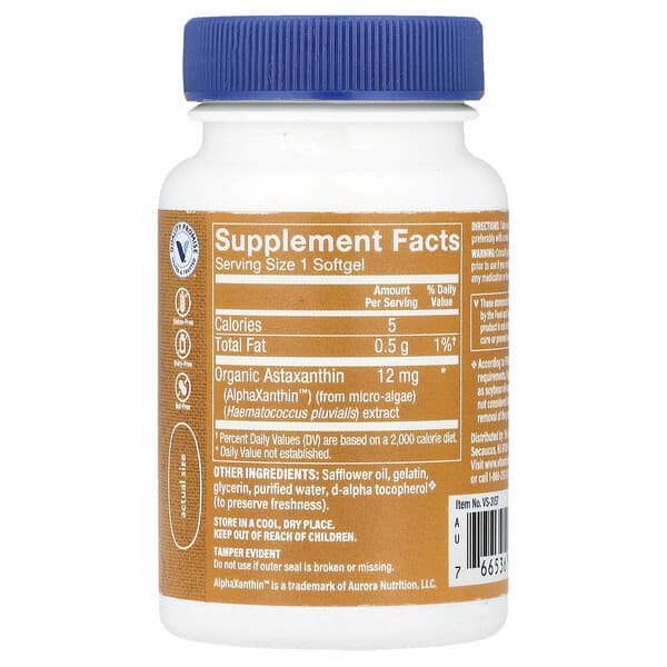 Alternative view of The Vitamin Shoppe, Astaxanthin, 12 mg, 60 Softgels