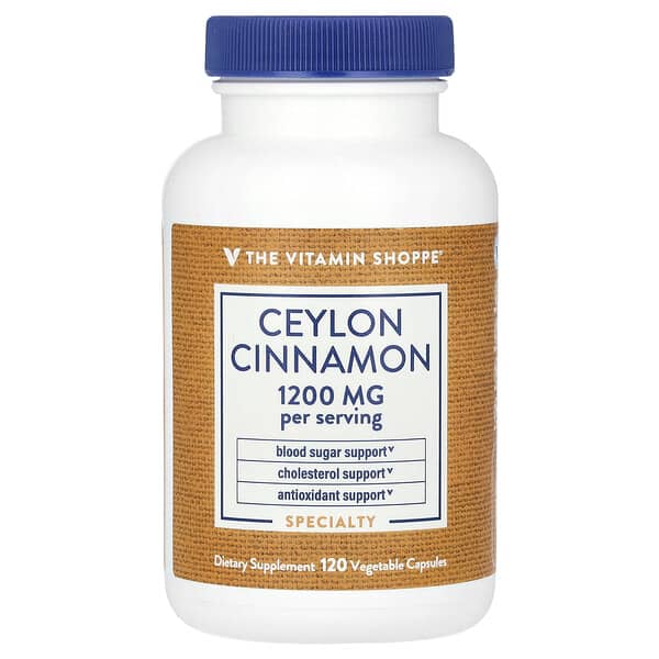 The Vitamin Shoppe, Ceylon Cinnamon, 120 Vegetable Capsules (600 mg per Capsule)