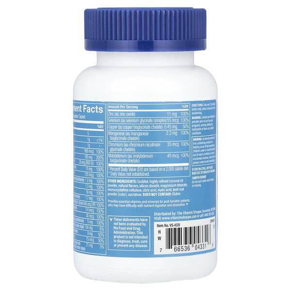 Alternative view of The Vitamin Shoppe, Chewable Bariatric Multivitamin, Tropical Berry, 60 Chewable Tablets