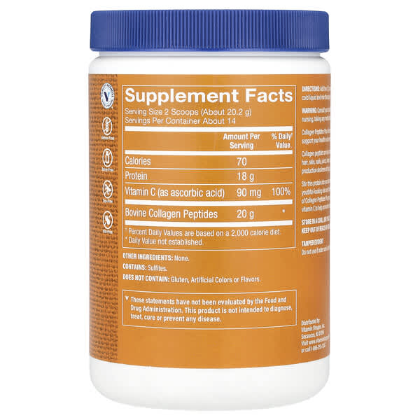 Alternative view of The Vitamin Shoppe, Collagen Peptides Plus, Unflavored, 10 oz (283 g)