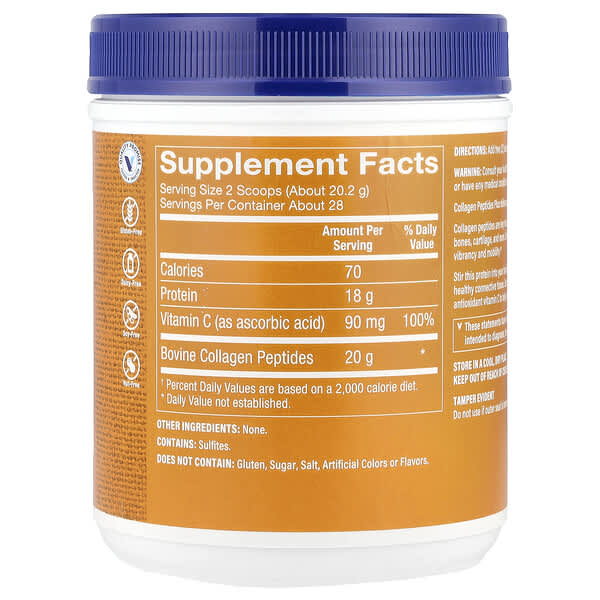 Alternative view of The Vitamin Shoppe, Collagen Peptides Plus, Unflavored, 20 oz (564.2 g)