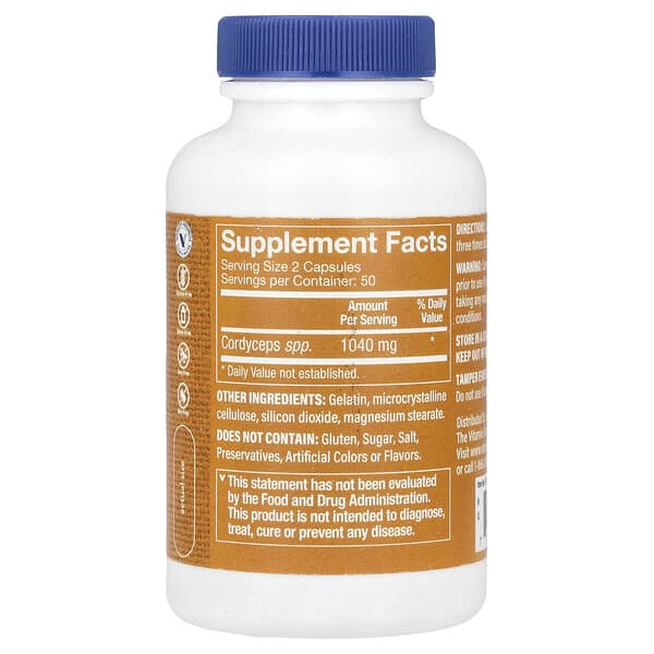Alternative view of The Vitamin Shoppe, Cordyceps, 100 Capsules (520 mg per Capsule)