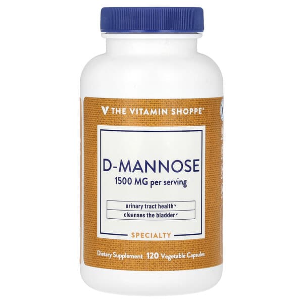 The Vitamin Shoppe, D-Mannose, 120 Vegetable Capsules (500 mg per Capsule)