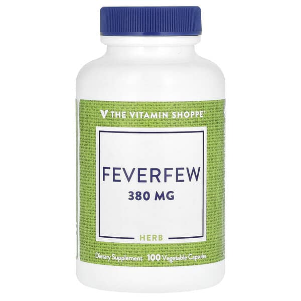 The Vitamin Shoppe, Feverfew, 380 mg, 100 Vegetable Capsules