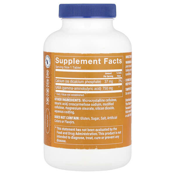 Alternative view of The Vitamin Shoppe, GABA, 180 Tablets