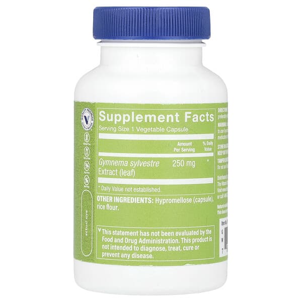 The Vitamin Shoppe, Gymnema Slyvestre, 250 mg, 120 Vegetable Capsules 2 The Vitamin Shoppe, Gymnema Slyvestre, 250 mg, 120 Vegetable Capsules - Ảnh 2