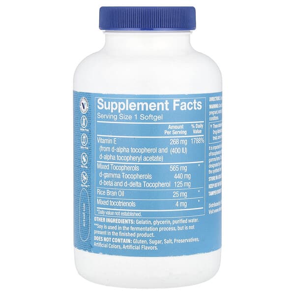 Alternative view of The Vitamin Shoppe, High Gamma Vitamin E With Mixed Tocopherols, 120 Softgels