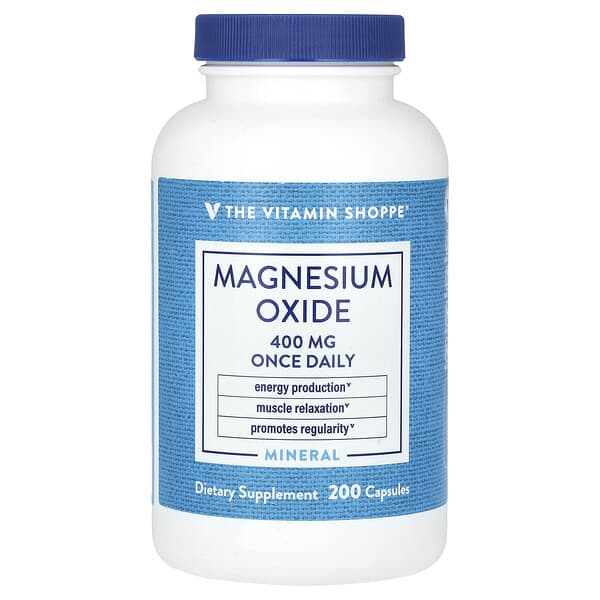 The Vitamin Shoppe, Magnesium Oxide, 400 mg, 200 Capsules