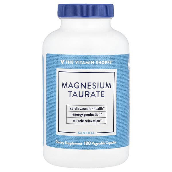 The Vitamin Shoppe, Magnesium Taurate, 180 Vegetable Capsules (62.5 mg per Capsule)