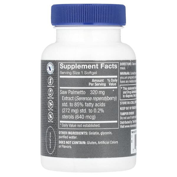 Alternative view of The Vitamin Shoppe, Men's Saw Palmetto, 320 mg, 100 Softgels