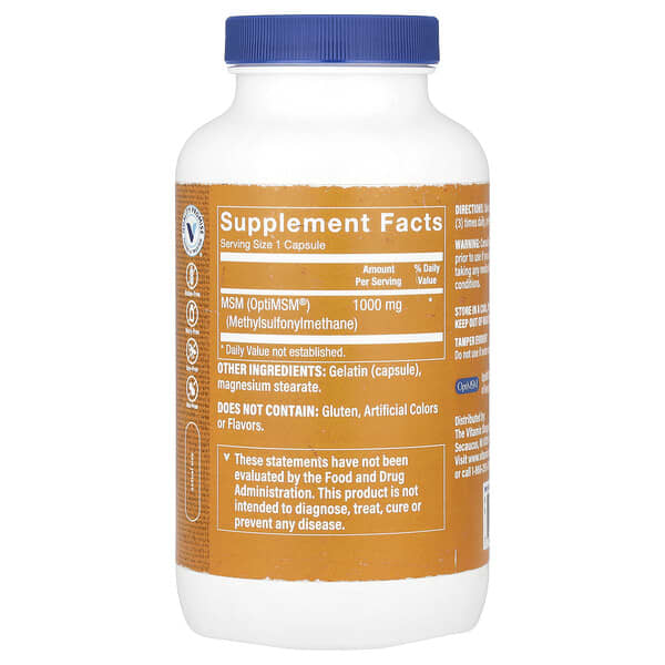 Alternative view of The Vitamin Shoppe, MSM With OptiMSM®, 1,000 mg, 240 Capsules