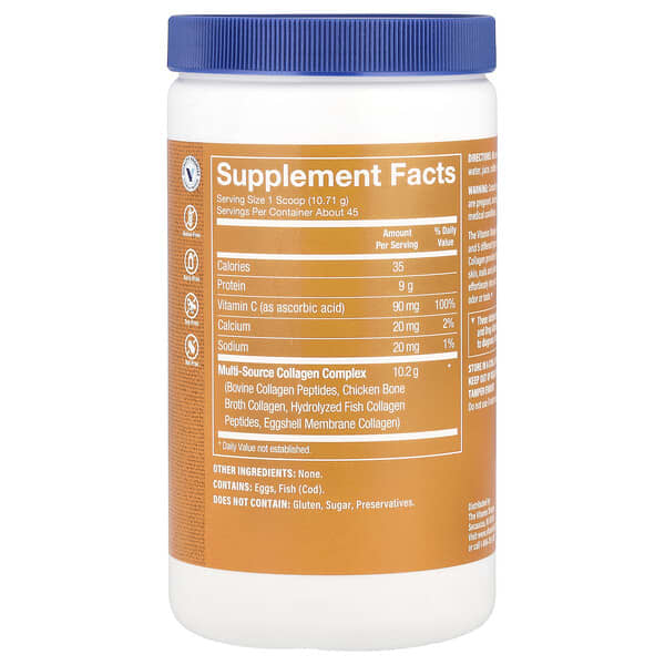 Alternative view of The Vitamin Shoppe, Multi-Source Collagen, Unflavored, 1.06 lbs (482 g)