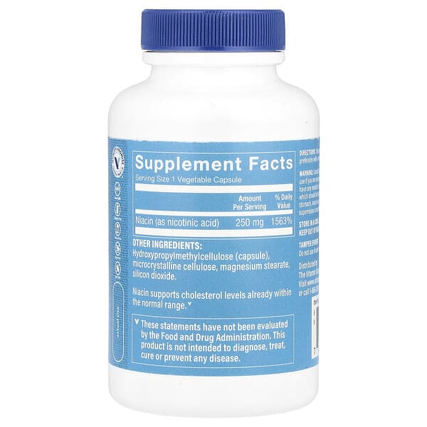 Alternative view of The Vitamin Shoppe, Niacin, 250 mg, 100 Vegetable Capsules