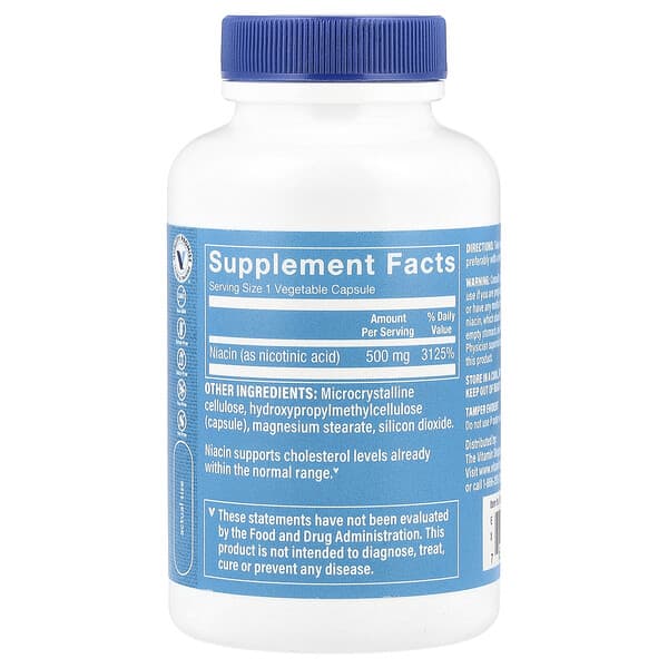 Alternative view of The Vitamin Shoppe, Niacin, 500 mg , 100 Vegetable Capsules