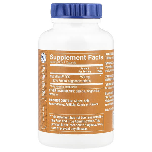 The Vitamin Shoppe, NutraFlora® FOS Probiotic, 750 mg, 100 Capsules 2 The Vitamin Shoppe, NutraFlora® FOS Probiotic, 750 mg, 100 Capsules - Ảnh 2