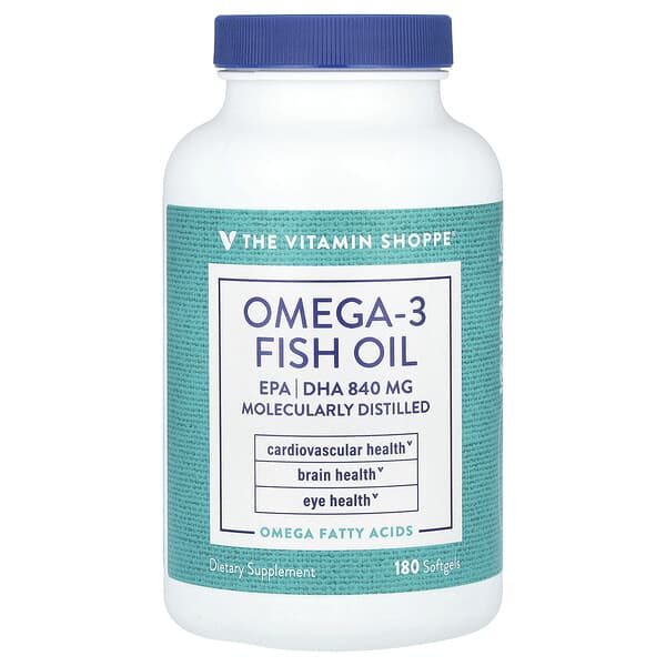 The Vitamin Shoppe, Omega-3 Fish Oil, 1,200 mg, 180 Softgels