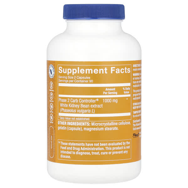 Alternative view of The Vitamin Shoppe, Phase 2 Carb Controller®, 180 Capsules (500 mg per Capsule)